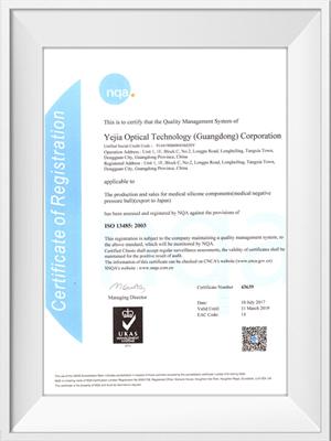 米兰·(milan)光电ISO13485荣誉证书（英文）